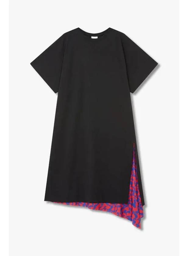 Women s color combination hem oversized dress black - DRIES VAN NOTEN - BALAAN 1