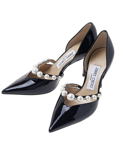 Aurelie 85 Pearl Patent Leather Pumps Heels Black - JIMMY CHOO - BALAAN 2