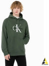 JEANS Men s Khaki Long Sleeve Relaxed Fit Monogram Logo Hoodie J325245 LLP - CALVIN KLEIN - BALAAN 2