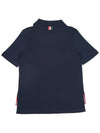 Three Stripes High Twist Rib Polo Shirt Navy - THOM BROWNE - BALAAN 3