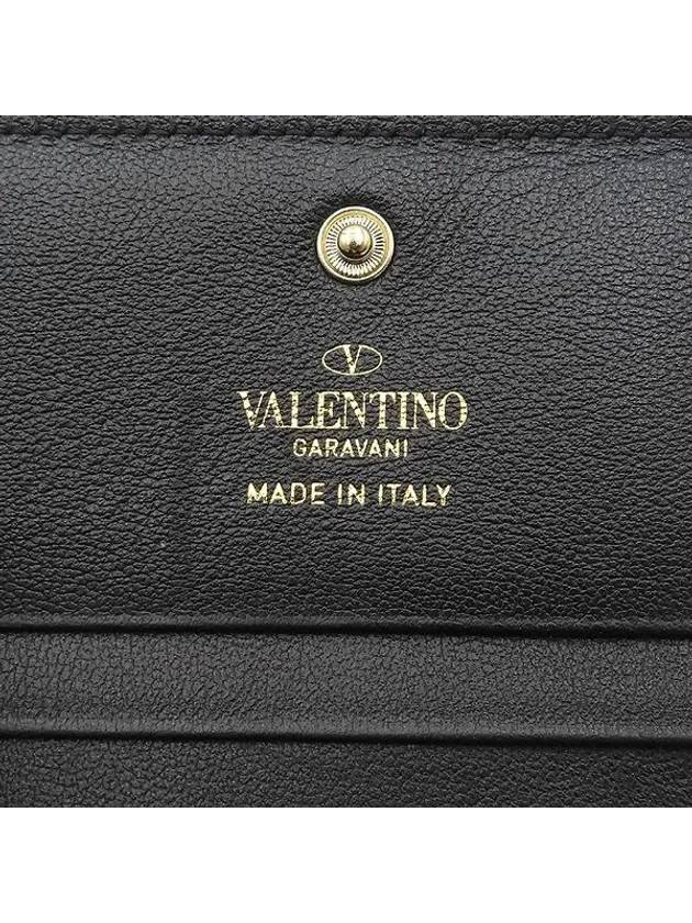 WW2P0P39BOL Black Leather Rockstud Bicycle Wallet - VALENTINO - BALAAN 5