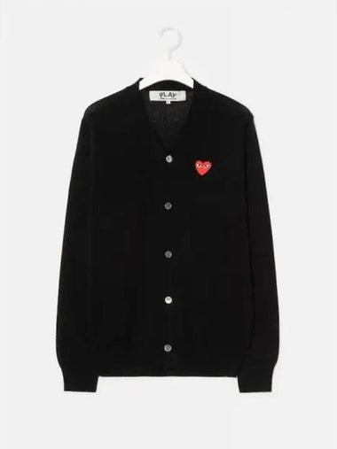 Men s Red Heart Waffen Spring Fall Cardigan Black Domestic Product - COMME DES GARCONS PLAY - BALAAN 1