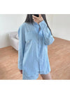 Pop Graffiti Oversized Shirt Sky Blue - STUSSY - BALAAN 7