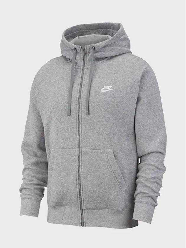 Men's Nsw Club Fleece Zip-Up Hoodie Grey - NIKE - BALAAN 3