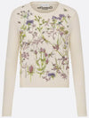 Embroidered sweater cashmere knit herbarium motif white multicolor - DIOR - BALAAN 7