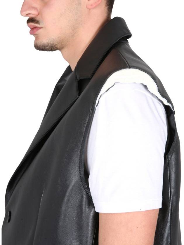 MM6 Men's Leather Vest Black - MAISON MARGIELA - BALAAN 5