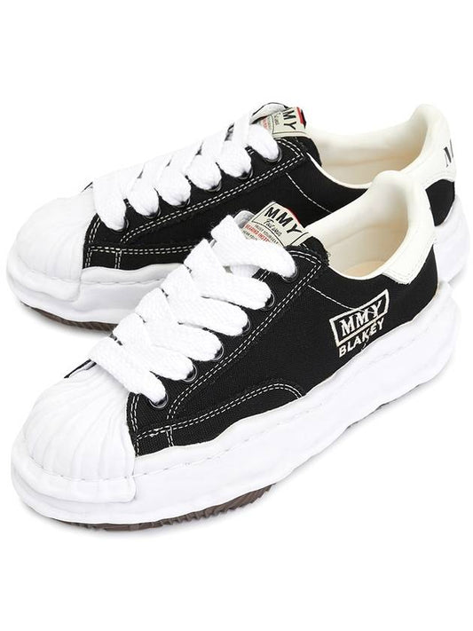 Blakey OG Sole Canvas Low top Sneakers Black White - MAISON MIHARA YASUHIRO - BALAAN 2