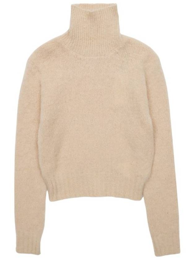 Brushed Alpaca Turtleneck Ivory - AMI - BALAAN 2