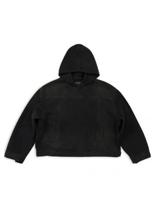 Matte Effect Denim Hooded Jacket Black - BALENCIAGA - BALAAN 2