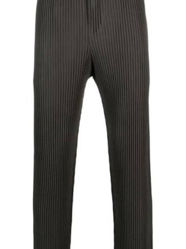 Homme Pliss Issey Miyake Training Jogger Pants 728770 EBONY KHAKI - ISSEY MIYAKE - BALAAN 1