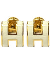 Mini Pop H Earrings Gold Gold Blanc - HERMES - BALAAN 2