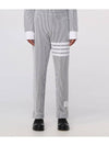 Seersucker Loopback 4 Button Vent Straight Pants Light Grey - THOM BROWNE - BALAAN 3