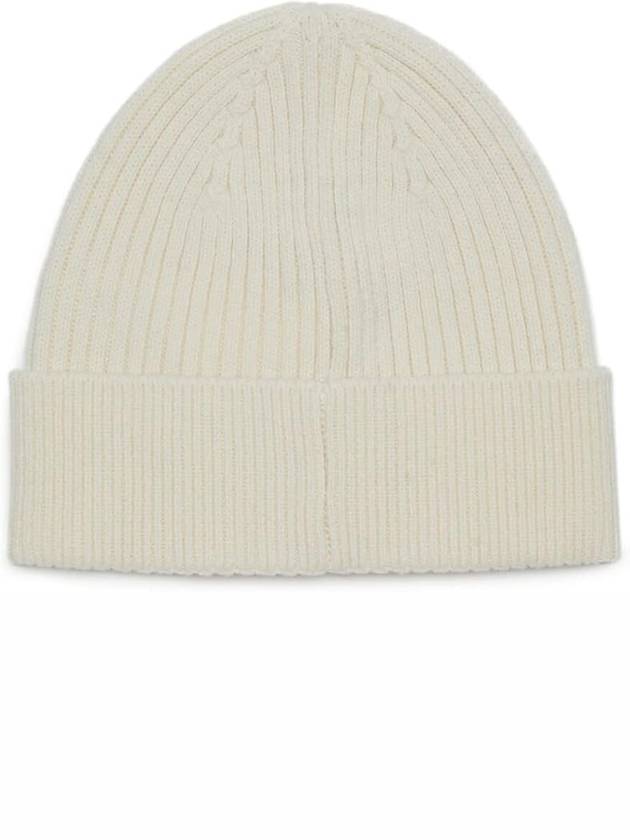 K Coder H Logo Patch Ribbed Beanie Cream - DIESEL - BALAAN 4