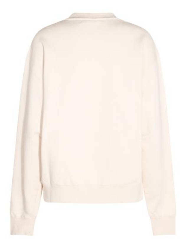 Front Logo Cotton Sweatshirt Beige - JIL SANDER - BALAAN 3