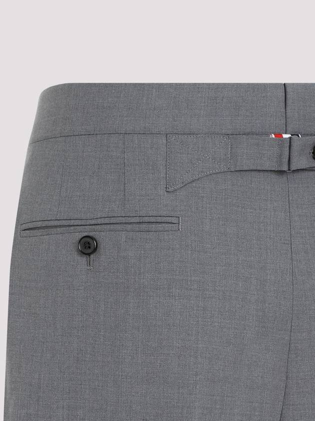 Diagonal Plain Weave Classic Wool Slacks Medium Grey - THOM BROWNE - BALAAN 5