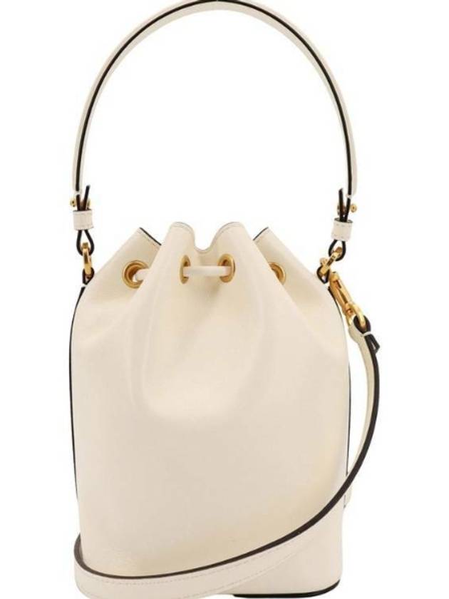 V Logo Signature Nappa Leather Bucket Bag Ivory - VALENTINO - BALAAN 6