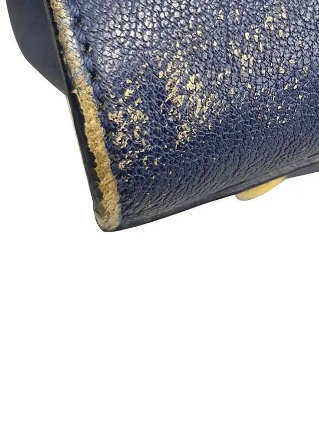 YSL Yip 275091 Navy leather L size gold logo decorated cabashic tote bag - SAINT LAURENT - BALAAN 5