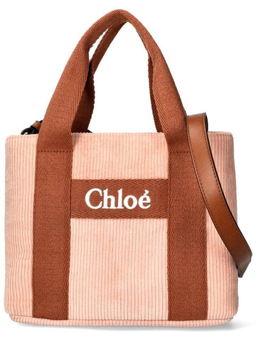 logo embroidered corduroy tote bag C20274 454 - CHLOE - BALAAN 1