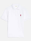 Small Heart Logo Polo Shirt White - AMI - BALAAN 2