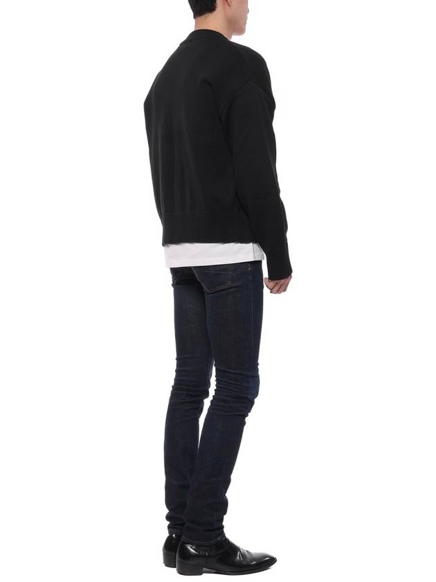 Men's de Coeur Heart Cardigan Black - AMI - BALAAN 7