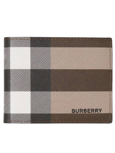 Check Half Wallet Dark Birch Brown - BURBERRY - BALAAN 1