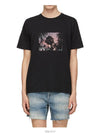 Paris Sunset Short Sleeve T-Shirt Black - SAINT LAURENT - BALAAN 3