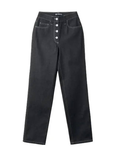 Contrast stitch denim pants dark - SUNNEI - BALAAN 1