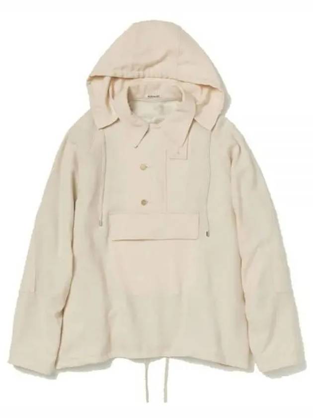 AIRY WOOL VIYELLA PO ANORAK IVORYwhite A23AP01VT Airy Wool VIYELLA Anorak - AURALEE - BALAAN 1