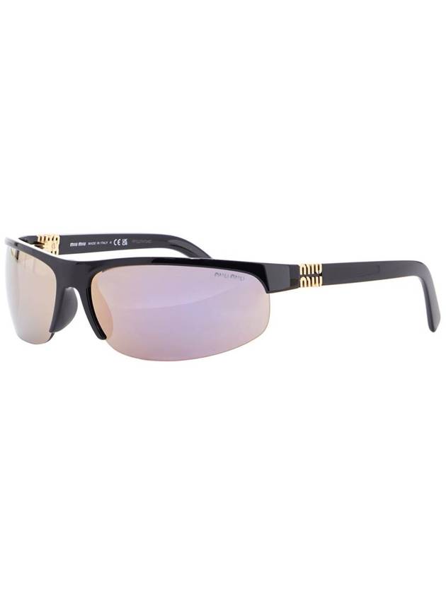 shiny black injected plastic sunglasses uv protection 0mu a02s - MIU MIU - BALAAN 2