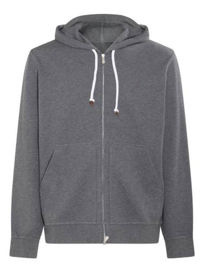 Tech Cotton Zip-Up Hoodie Dark Grey - BRUNELLO CUCINELLI - BALAAN 2