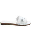 Oran Calfskin Slippers Blanc - HERMES - BALAAN 3