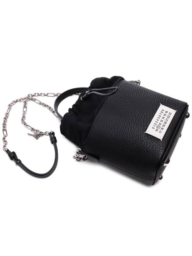 5AC Number Logo Texture Leather Bucket Bag Black - MAISON MARGIELA - BALAAN 6