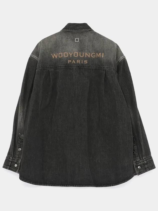 Washed Denim Back Logo Long Sleeve Shirt Grey - WOOYOUNGMI - BALAAN 4