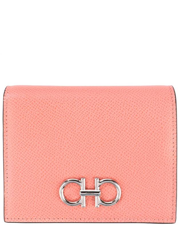 Gancini Compact Half Wallet Coral - SALVATORE FERRAGAMO - BALAAN 2