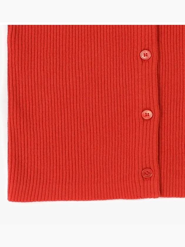 Baby Fox Patch Fine Ribbed Cardigan Autumn Red - MAISON KITSUNE - BALAAN 4