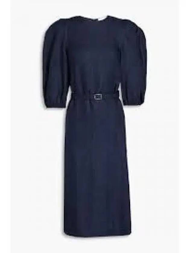 Women's Balloon Sleeve Midi Dress Navy - CHLOE - BALAAN 2