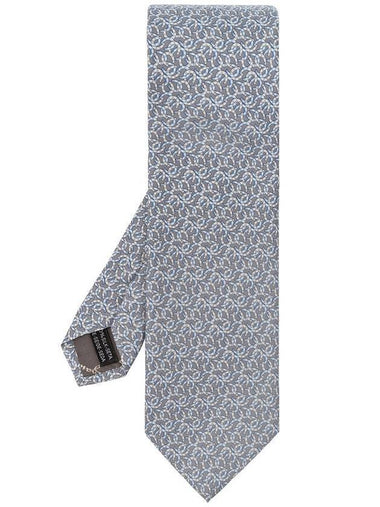 Print Silk Tie Grey - SALVATORE FERRAGAMO - BALAAN 1