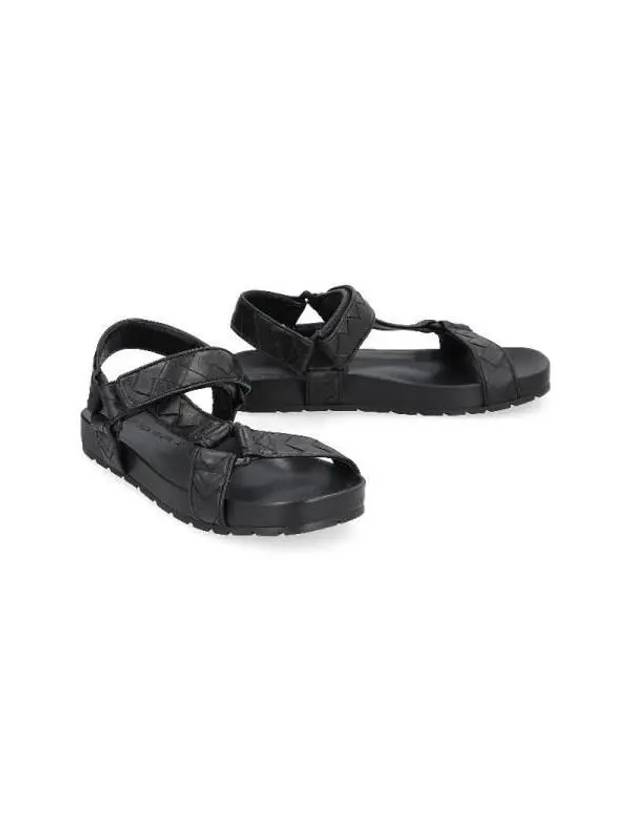 Trip Intrecciato Leather Sandals Black - BOTTEGA VENETA - BALAAN 4