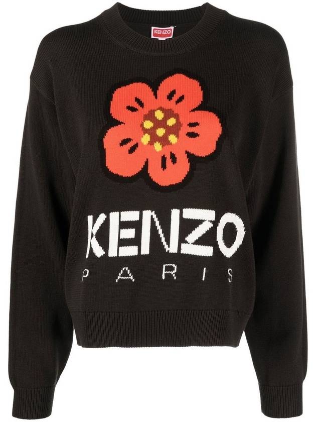 Boke Flower Cotton Sweatshirt Black - KENZO - BALAAN 5