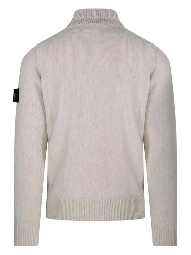 Wappen Patch Half Button Lambswool Knit Top Plaster - STONE ISLAND - BALAAN 3