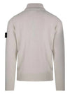 Wappen Patch Half Button Lambswool Knit Top Plaster - STONE ISLAND - BALAAN 3