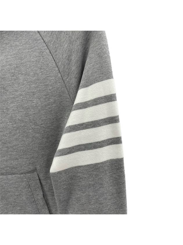 Engineered 4 Bar Diagonal Zip Up Hoodie Light Grey - THOM BROWNE - BALAAN 5