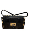 Rockstud Python Pattern Mini Cross Bag Black - VALENTINO - BALAAN 1