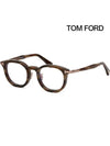 Blue light blocking glasses frame TF6009DB 062 Brown horn rim fashion round Asian fit - TOM FORD - BALAAN 1