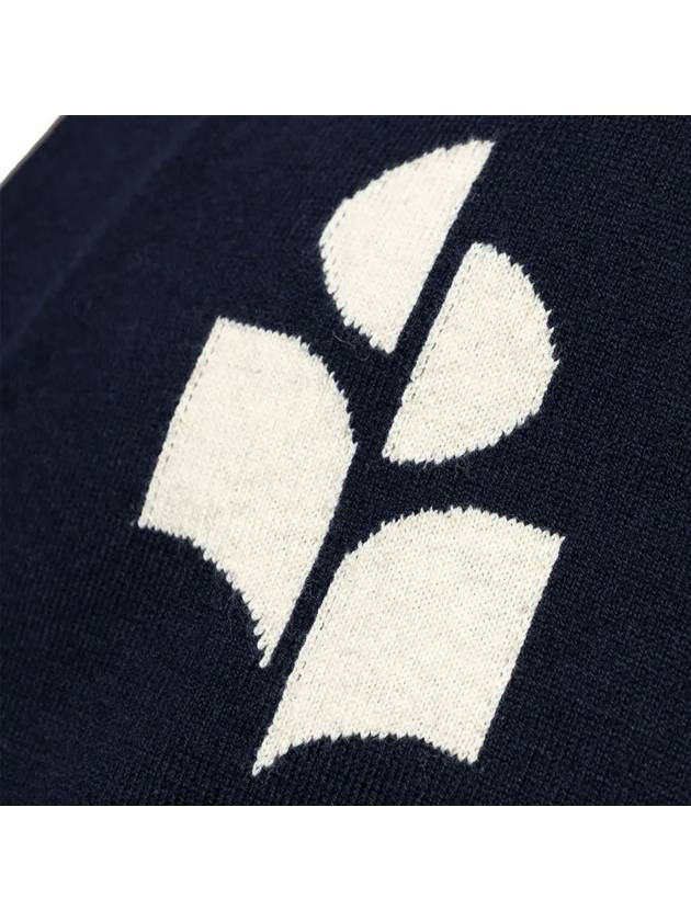 Men's Logo Intarsia Cardigan Navy - ISABEL MARANT - BALAAN 5