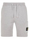 Cotton Fleece Cargo Bermuda Shorts Grey - STONE ISLAND - BALAAN 2