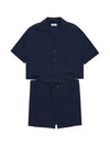 Cotton Shirt Neck Short Dress Navy - LEMAIRE - BALAAN 2