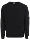 Light Fleece Crew Neck Sweatshirt Black - CP COMPANY - BALAAN 2