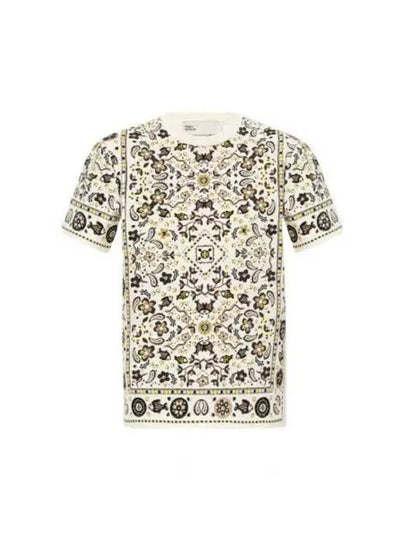 Printed Cotton Jersey Short Sleeve T-Shirt Ivory Pisces Dream - TORY BURCH - BALAAN 2