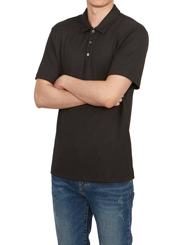 Anemone Modal Jersey Short Sleeve Polo Shirt Black - THEORY - BALAAN 5